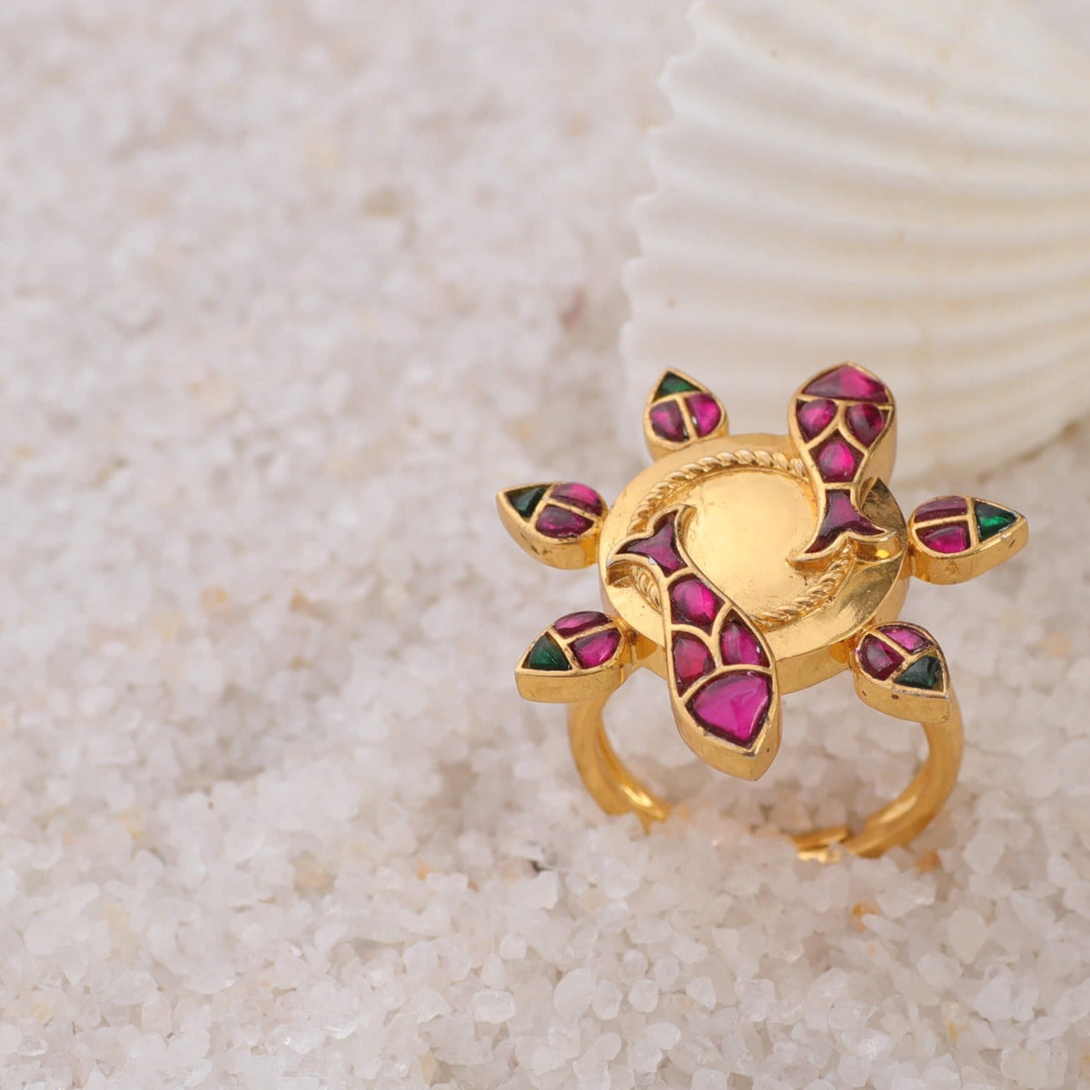 Finger Ring Matsya Round Silver Ring