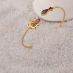 Bracelet Matsya Double Motif Silver Cuff Bracelet