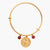 Ruby Cancer Zodiac Coin Gold Plated Silver Bracelet