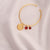 Garnet Capricorn Zodiac Gold Plated Silver Cuff Bracelet