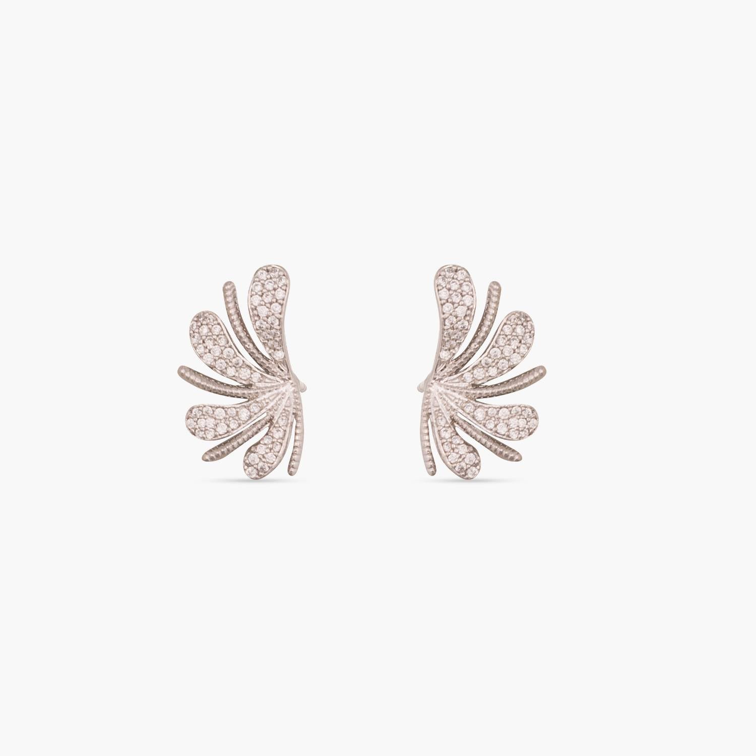 Bloom Classic CZ Delicate Silver Stud Earrings