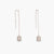 Cylindrical CZ Delicate Silver Threader Earrings