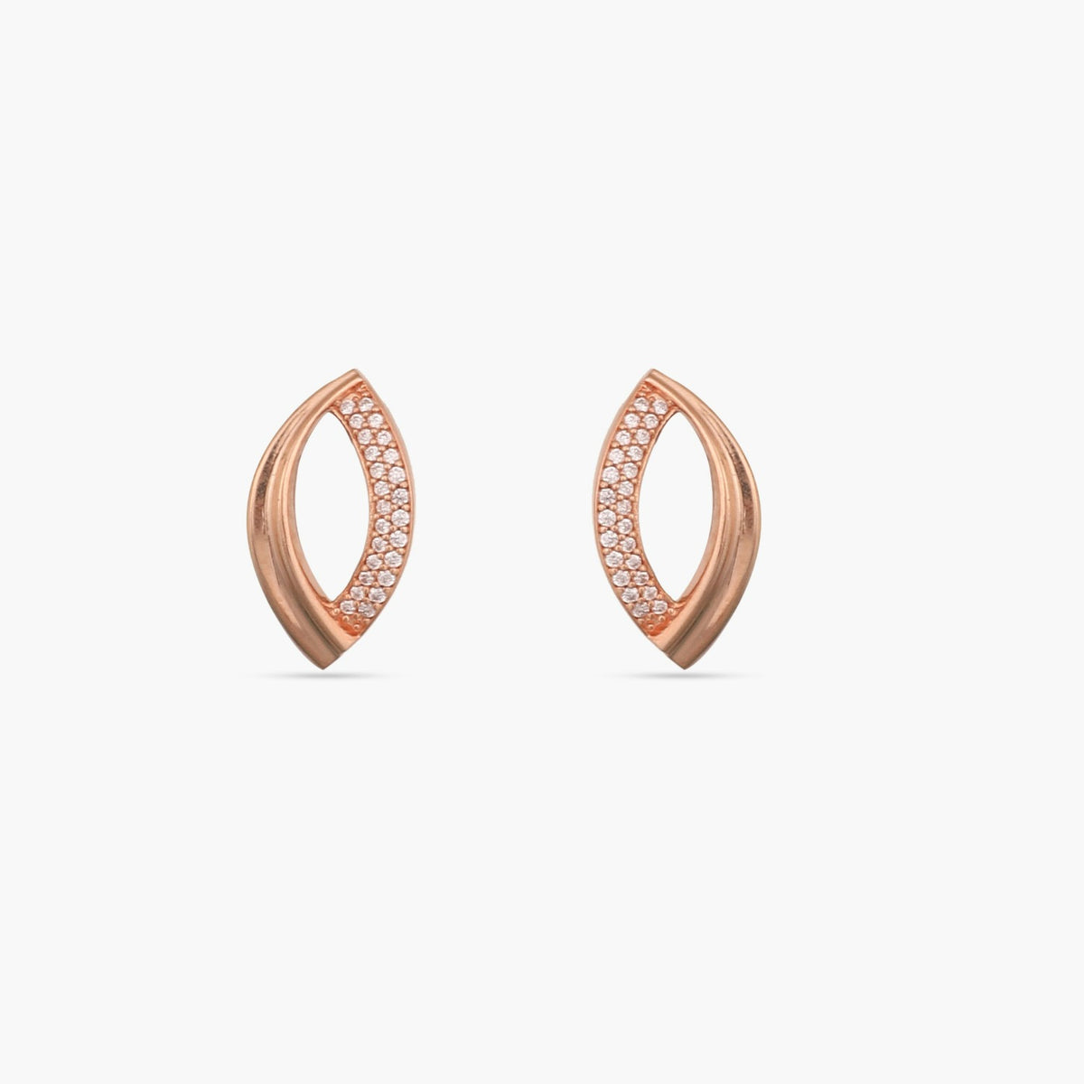 Earrings Oval Shaped CZ Delicate Silver Stud Earrings
