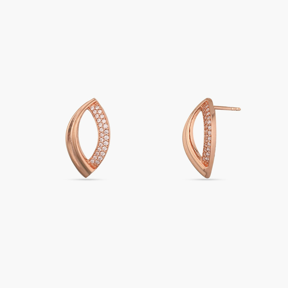 Earrings Oval Shaped CZ Delicate Silver Stud Earrings