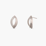 Earrings Oval Shaped CZ Delicate Silver Stud Earrings