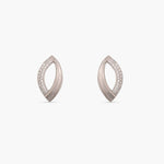 Earrings Oval Shaped CZ Delicate Silver Stud Earrings