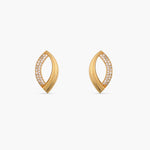 Earrings Oval Shaped CZ Delicate Silver Stud Earrings