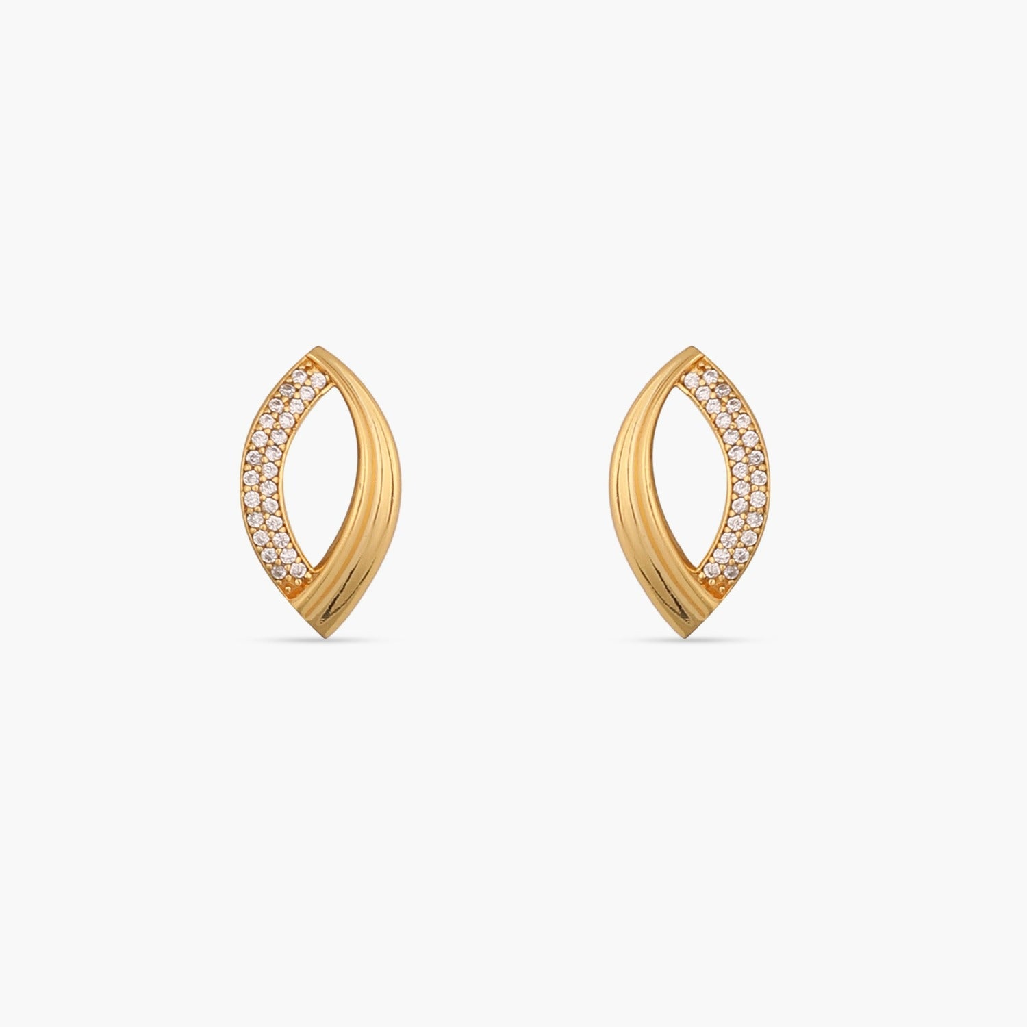 Earrings Oval Shaped CZ Delicate Silver Stud Earrings