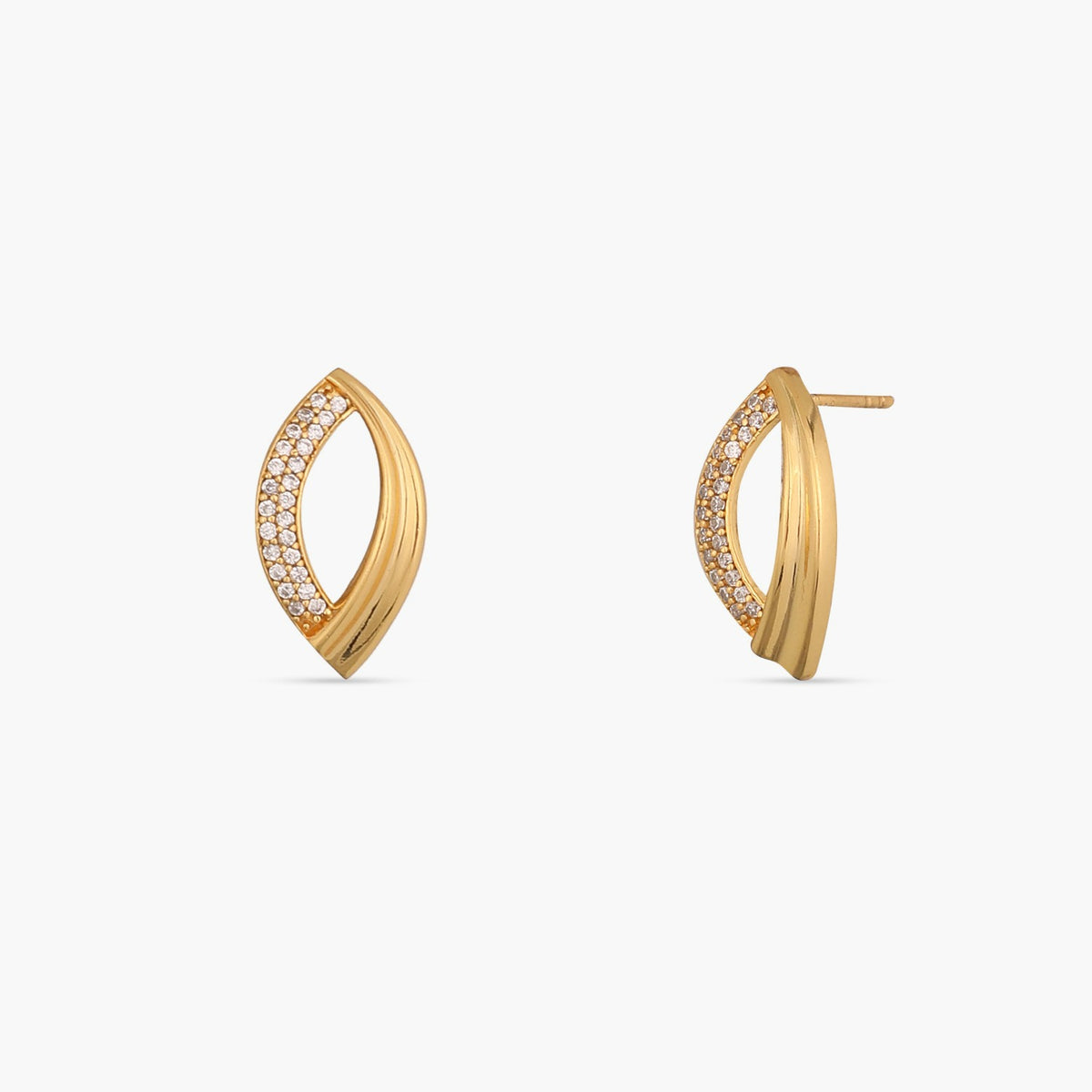 Earrings Oval Shaped CZ Delicate Silver Stud Earrings
