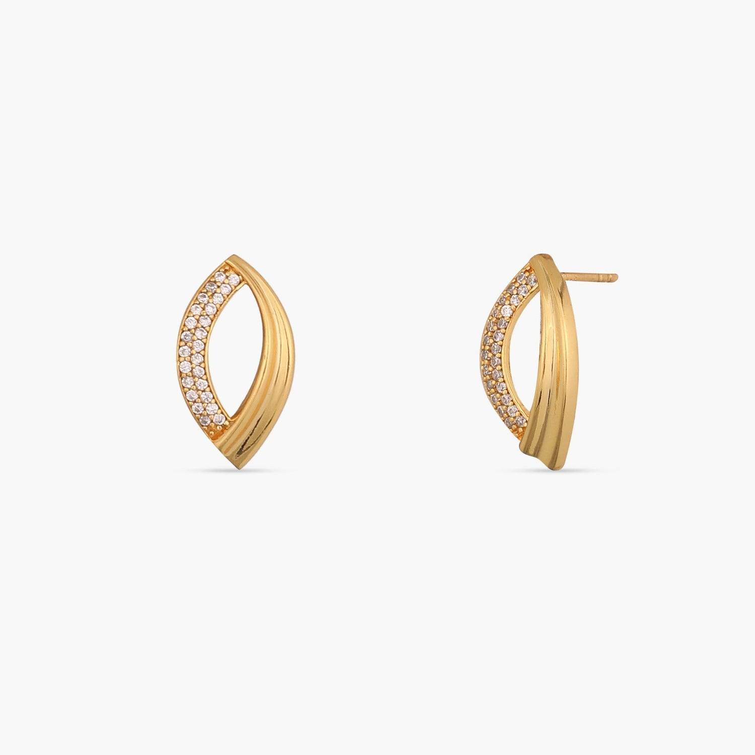 Earrings Oval Shaped CZ Delicate Silver Stud Earrings