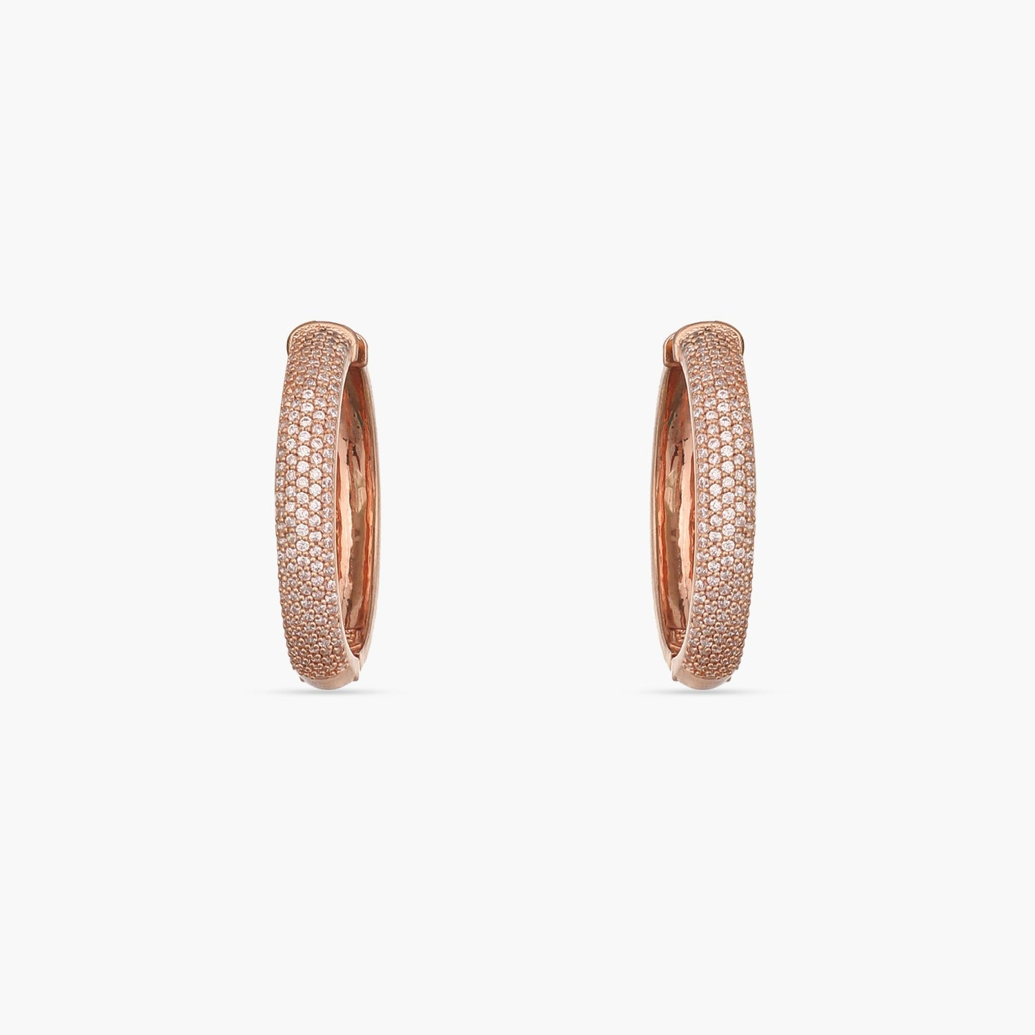 Earrings Sparkling CZ Delicate Hoop Silver Earrings