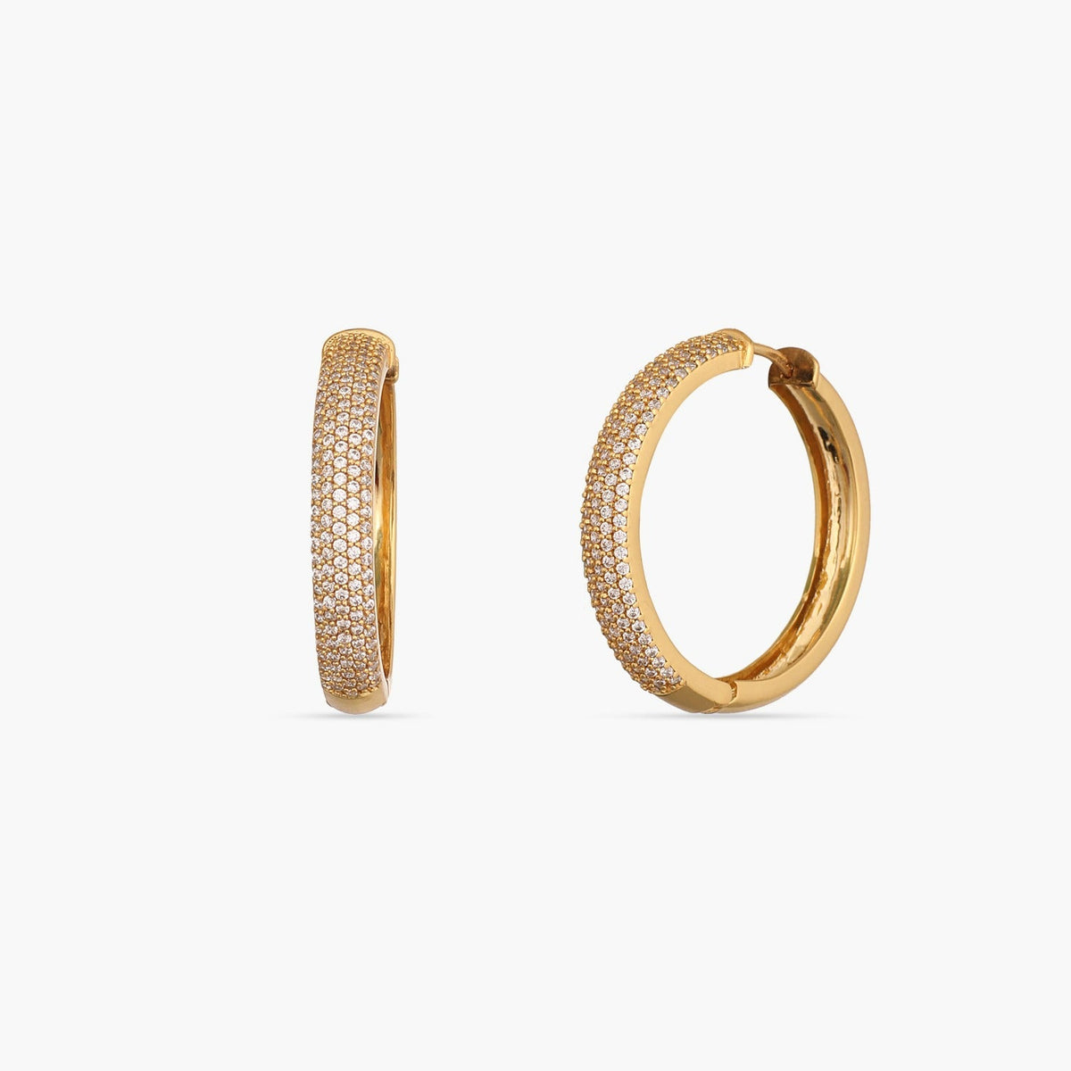 Earrings Sparkling CZ Delicate Hoop Silver Earrings