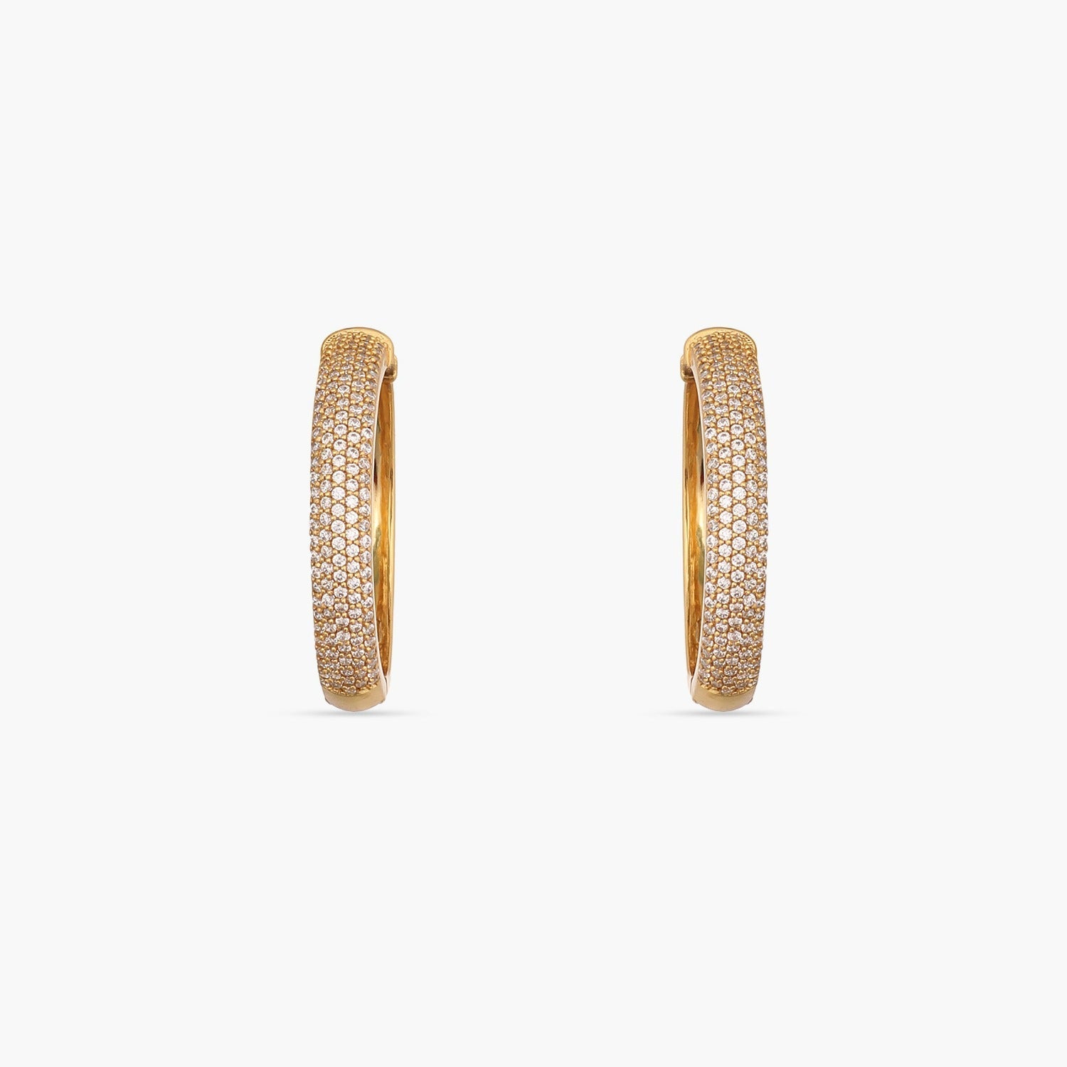 Earrings Sparkling CZ Delicate Hoop Silver Earrings