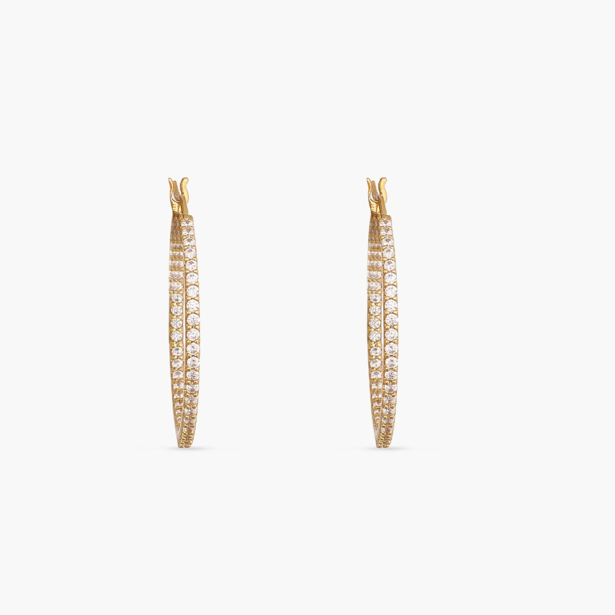 Earrings Round CZ Delicate Hoop Silver Earrings