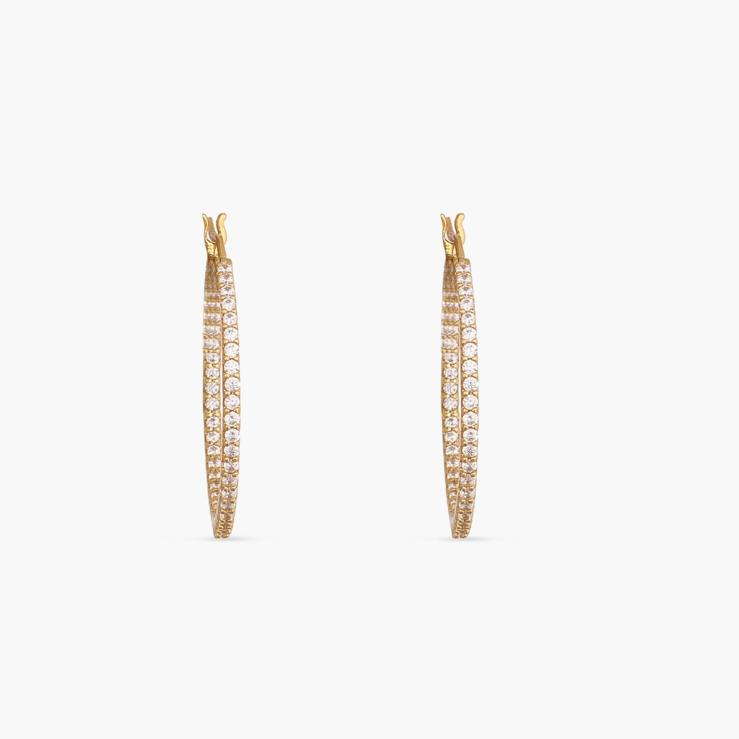 Earrings Round CZ Delicate Hoop Silver Earrings