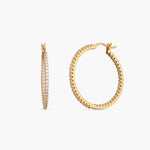 Earrings Round CZ Delicate Hoop Silver Earrings