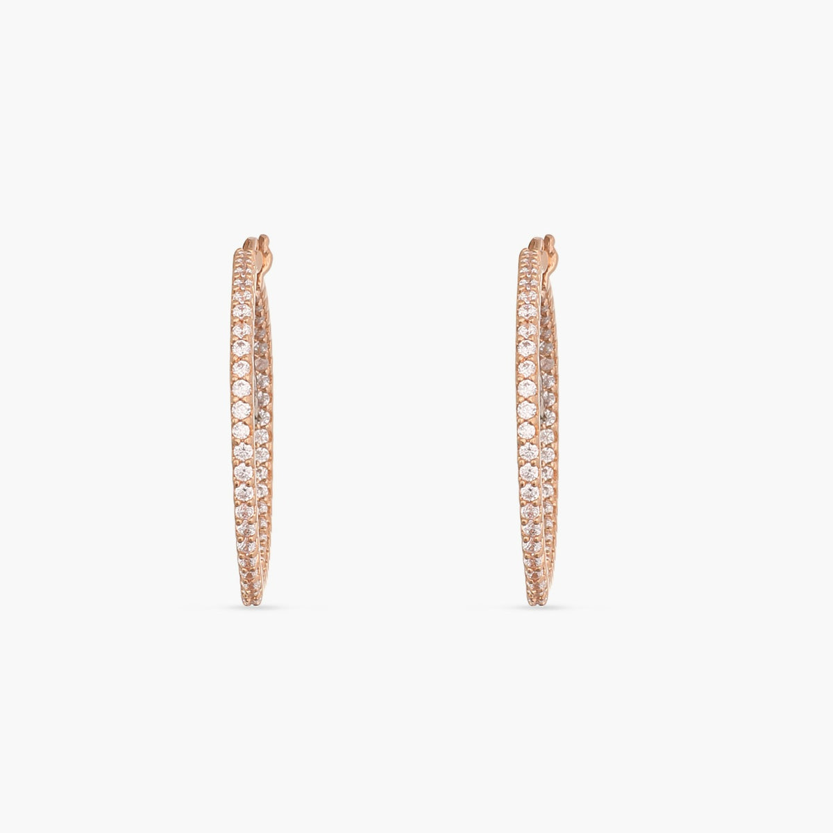 Earrings Round CZ Delicate Hoop Silver Earrings