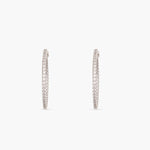 Earrings Round CZ Delicate Hoop Silver Earrings