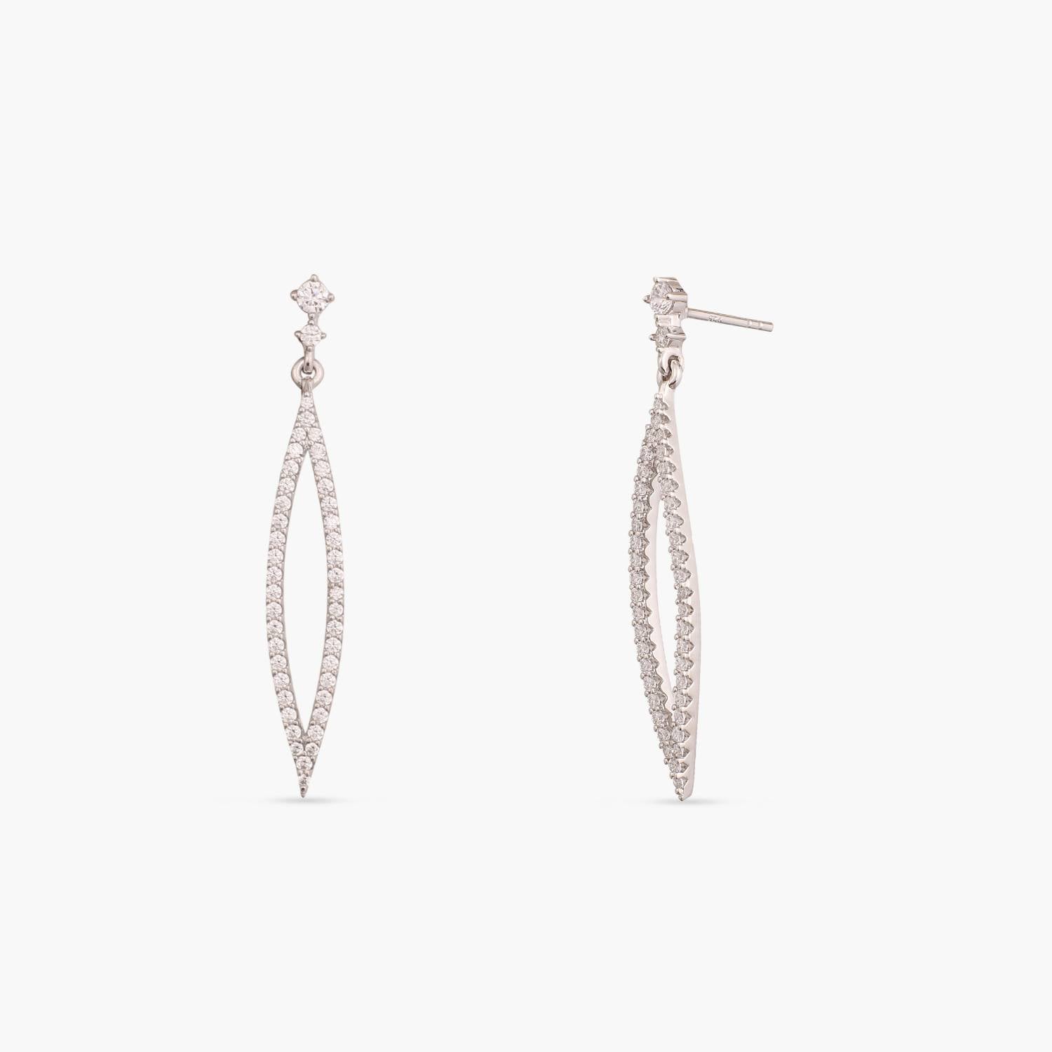 Delicate silver drop earrings discount