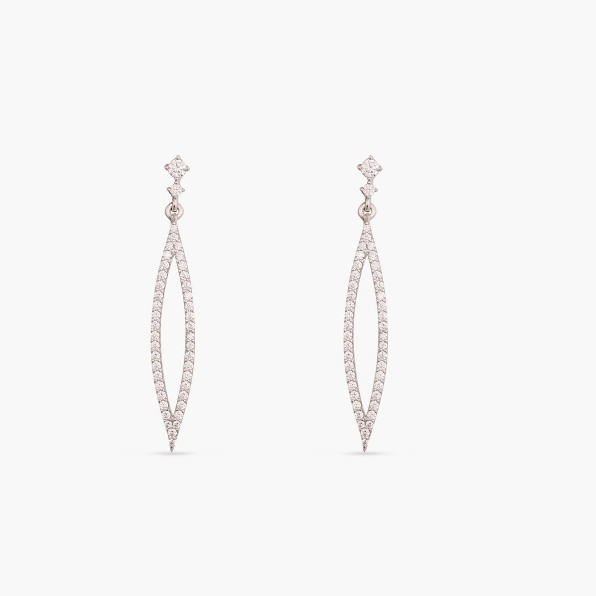 Sparkling CZ Drop Delicate Silver Earrings