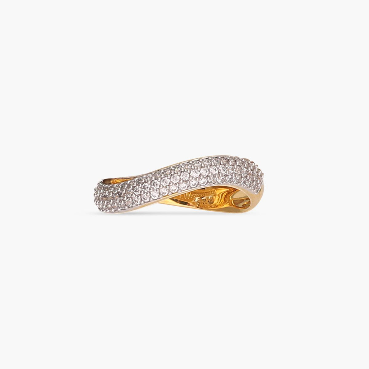 Wave CZ Delicate Silver Band Finger Ring