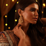 Earrings Swara Leafy Floral Statement Chandbali Earrings