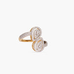 Finger Ring Double Motif CZ Delicate Pear Silver Finger Ring