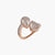 Double Motif CZ Delicate Pear Silver Finger Ring