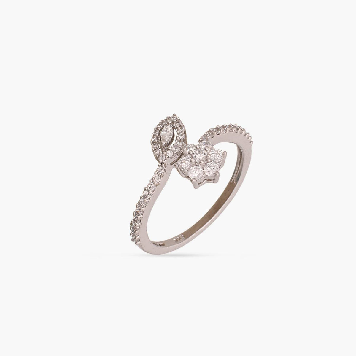 Bloom CZ Delicate Silver Finger Ring
