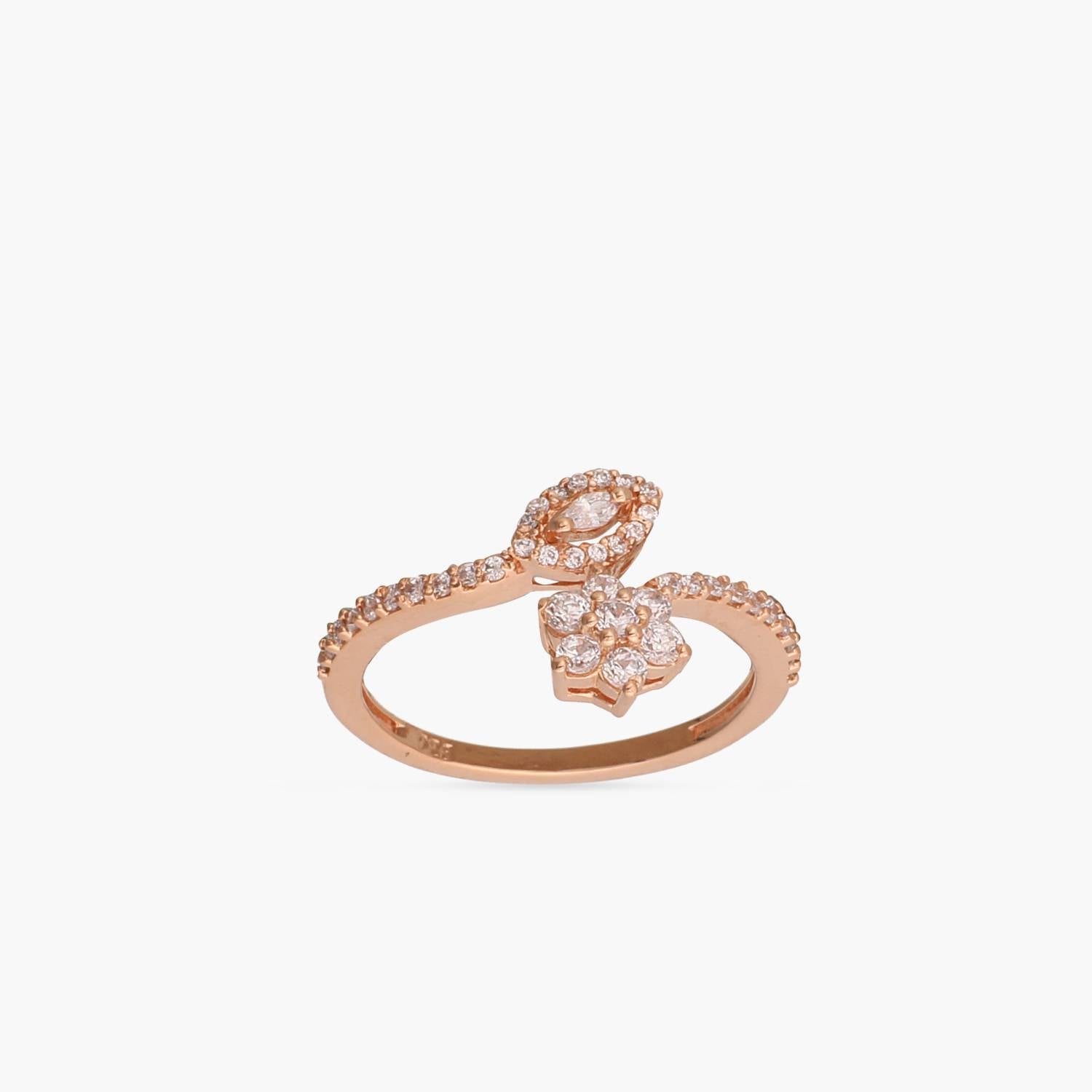 Bloom CZ Delicate Silver Finger Ring