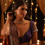 Necklaces Swara Floral Link Silver Necklace Set