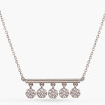 Necklaces Five CZ Delicate Charm Silver Necklace