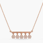 Necklaces Five CZ Delicate Charm Silver Necklace