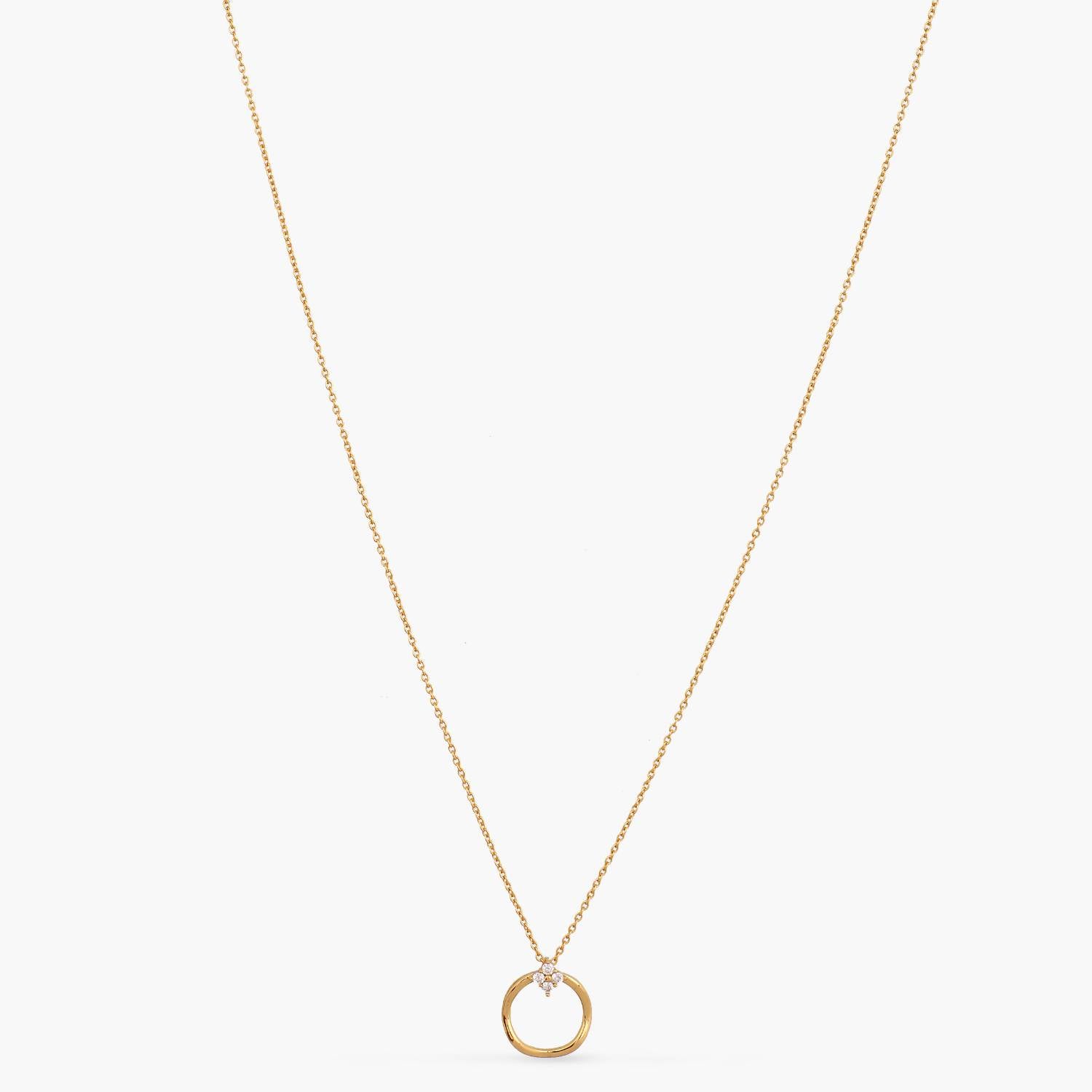 Ring Charm Delicate Silver Pendant Necklace