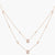 Double Layer CZ Pear Shaped Charm  Delicate Silver Pendant Necklace