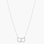 Necklaces Double Ring Charm CZ Delicate Silver Pendant Necklace