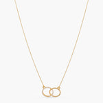 Necklaces Double Ring Charm CZ Delicate Silver Pendant Necklace