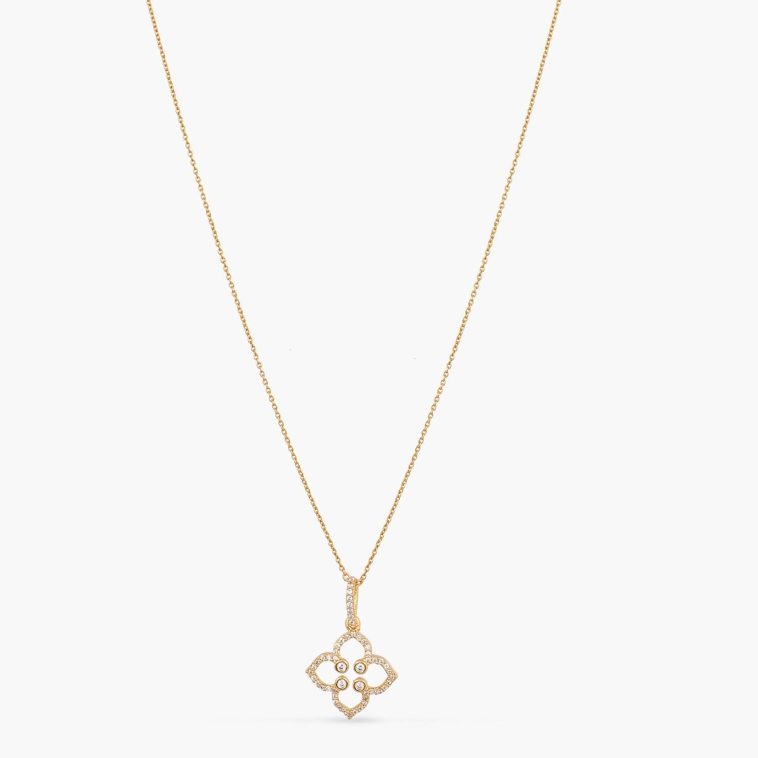 Necklaces Floral CZ Delicate Silver Pendant Necklace