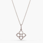 Necklaces Floral CZ Delicate Silver Pendant Necklace
