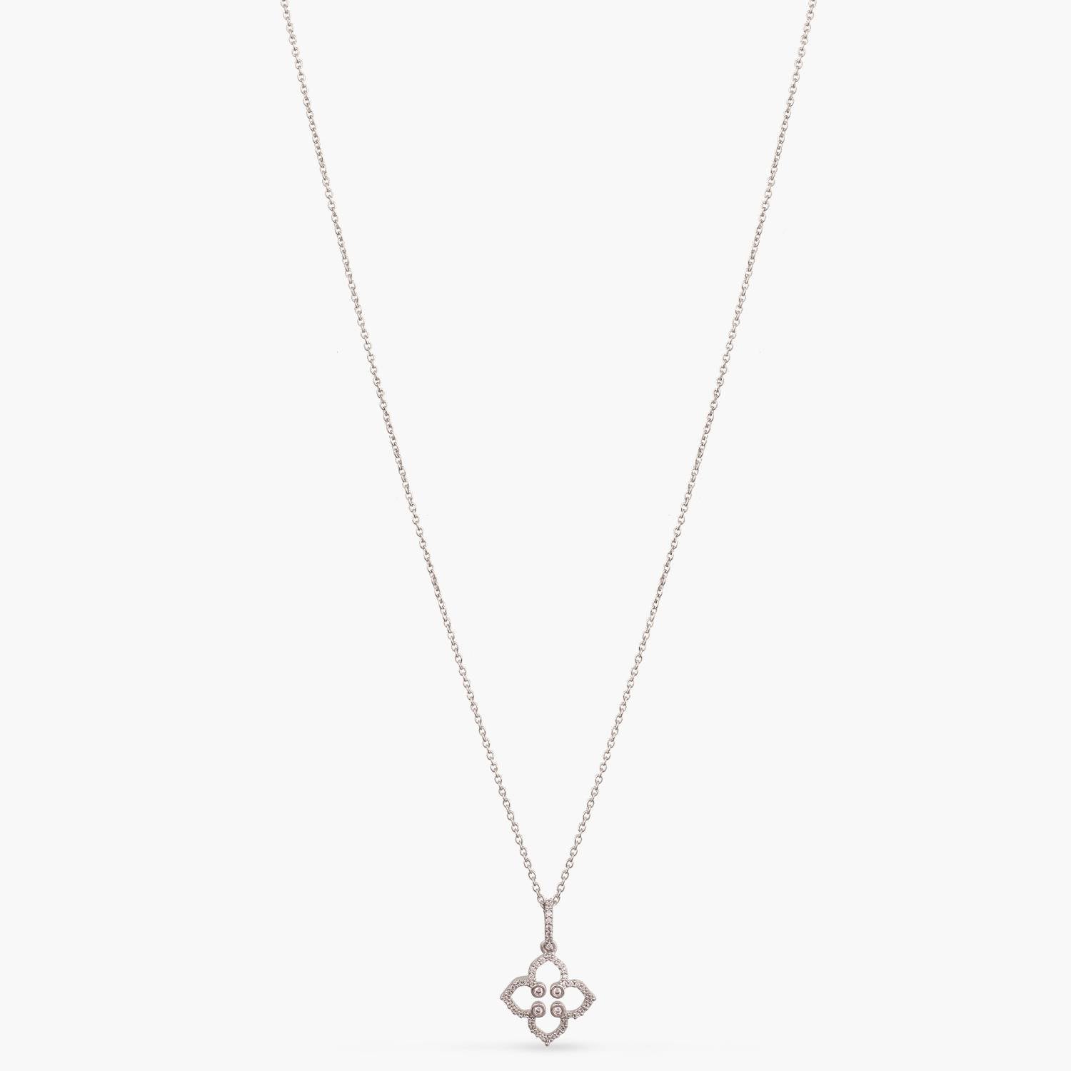 Necklaces Floral CZ Delicate Silver Pendant Necklace