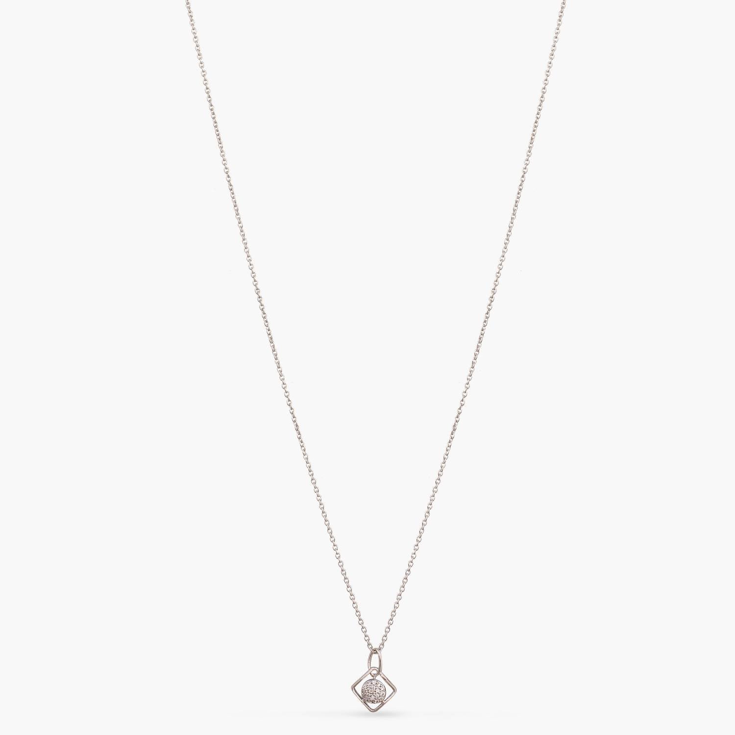 Single CZ Delicate Charm Silver Pendant Necklace