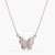 Butterfly CZ Charm Delicate Silver Pendant Necklace