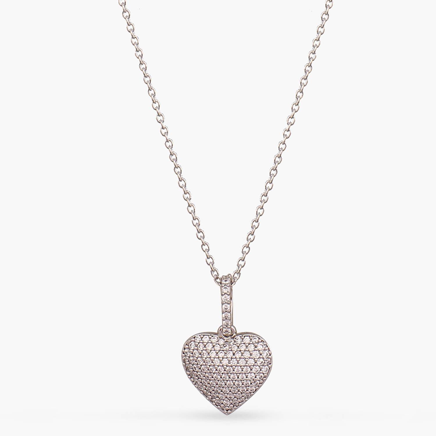 Necklaces Love CZ Charm Silver Delicate Pendant Necklace