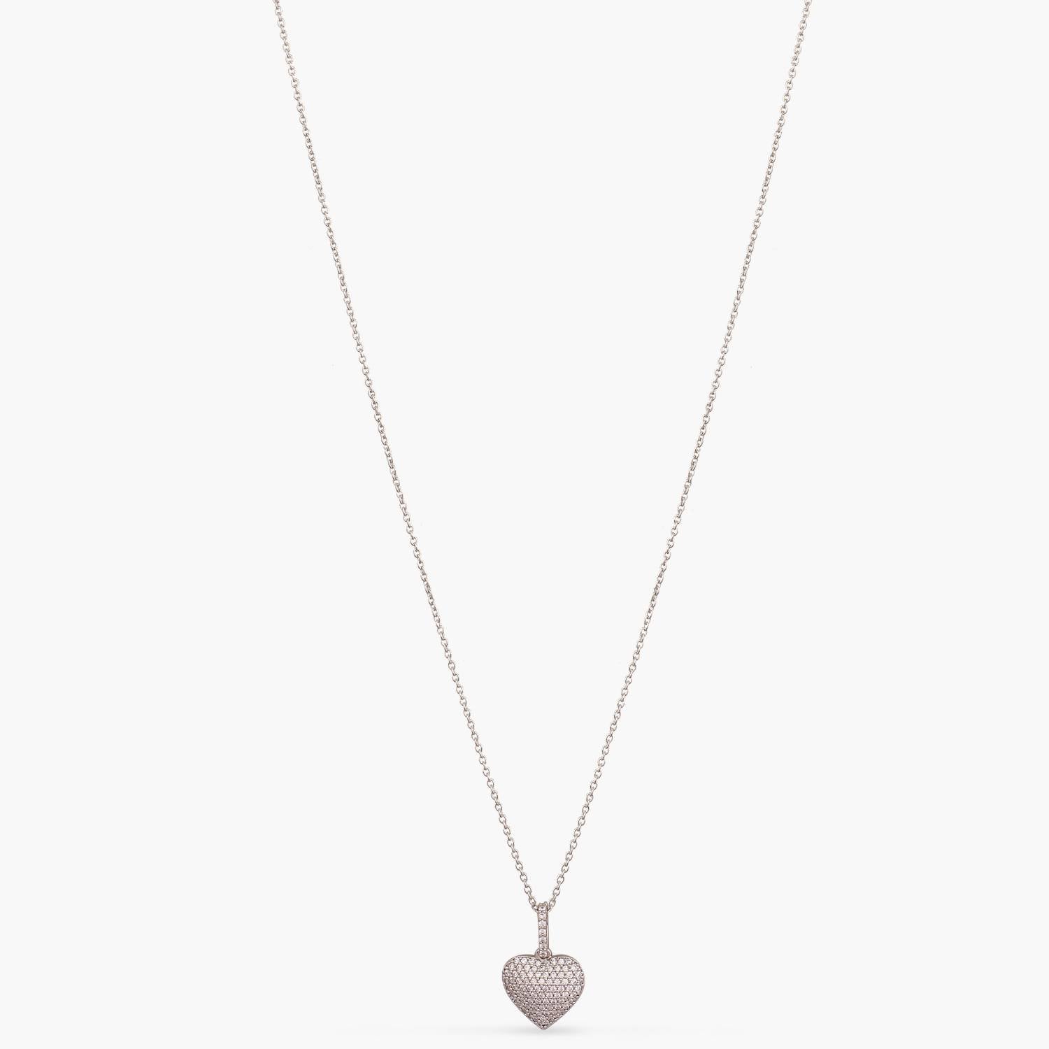 Love CZ Charm Silver Delicate Pendant Necklace