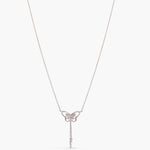 Necklaces Butterfly Drop CZ Charm Delicate Silver Necklace