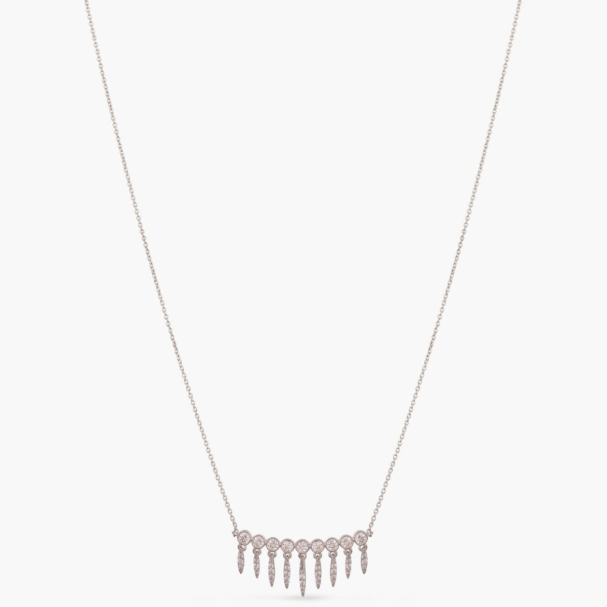 Dream Catcher CZ Charm Delicate Silver Necklace