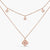 Double Layer CZ Charm Dainty Silver Necklace