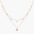 Double Layer CZ Charm Dainty Silver Necklace