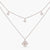 Double Layer CZ Charm Dainty Silver Necklace