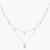 Double Layer CZ Charm Dainty Silver Necklace